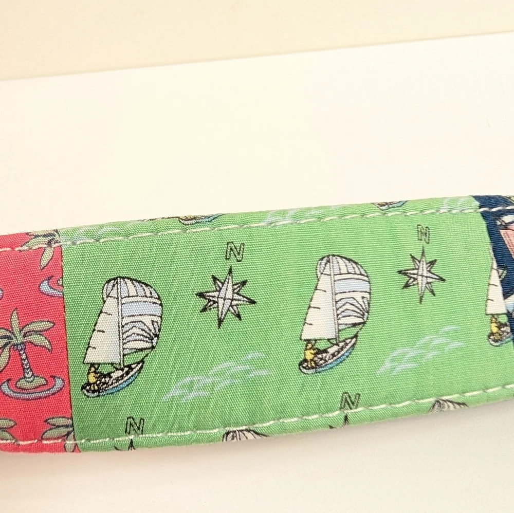 Vineyard Vines Patchwork Nautical D-Ring Belt Lobster Sailboat Cotton Size S